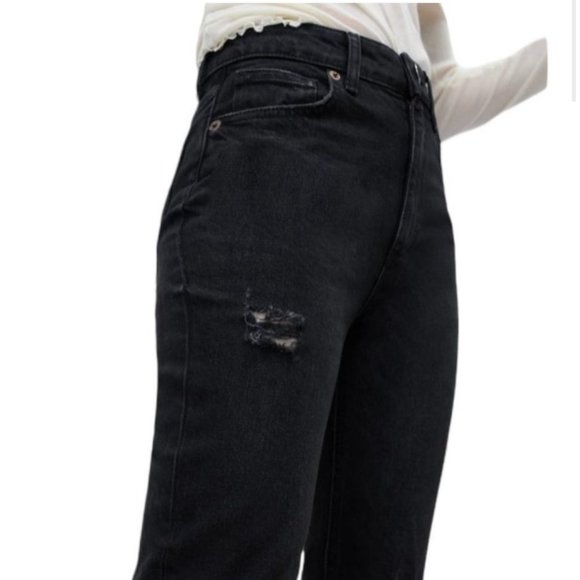 NWT Zara Black High-Rise Ankle Length Slim Jeans In Black Sz:10 - Picture 7 of 16